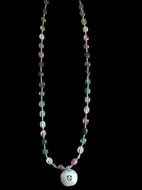 Satya Jewelry Multicolor Beaded Necklace with Silver Charm